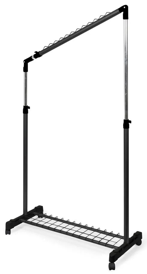 Suport pentru haine negru telescopic/cu roți din metal Under Stairs – Compactor