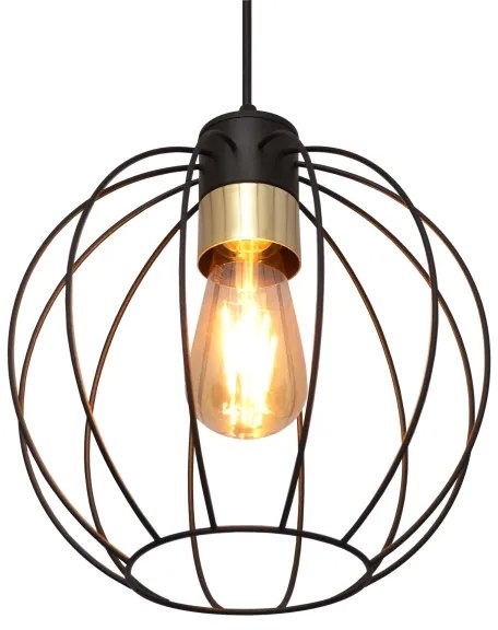 Lustră pe cablu STARLIGHT 1xE27/15W/230V neagră/aurie