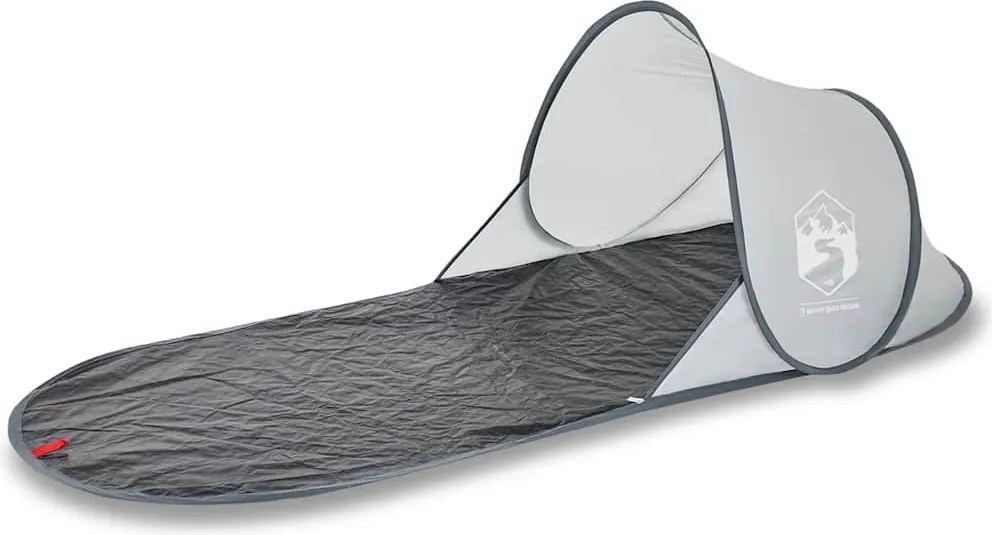 vidaXL Cort de plajă pop-up, gri, impermeabil