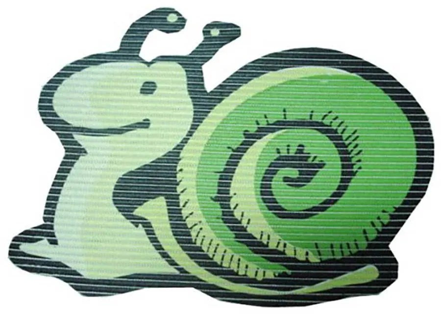 Covoras din spuma, forma melc, verde, 65x50 cm