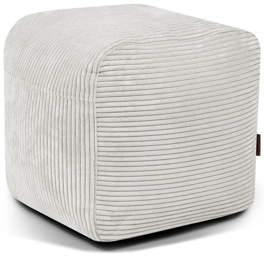 Fotoliu bean bag crem cu tapițerie din catifea reiată Plus 50 Lounge – SLOWDOWN