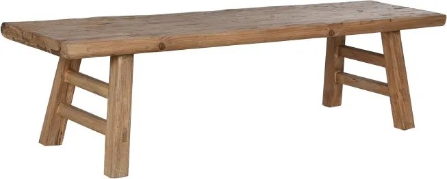 Măsuță de cafea din lemn masiv de ulm, finisaj natural, 167 x 41 x 42,5 cm, „Olmo"