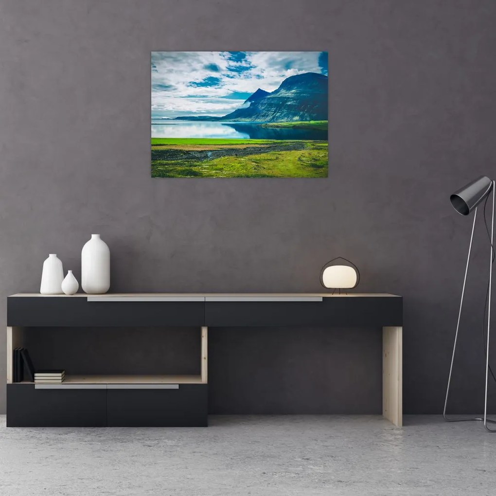 Tablou cu lac și munți (70x50 cm)