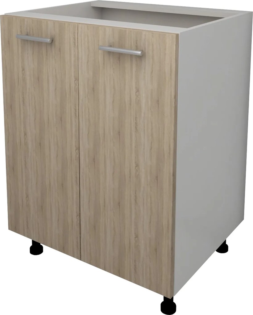 Corp Baza Lecce, 2 Usi, Stejar Sonoma/Alb, 60 x 50 x 80 cm