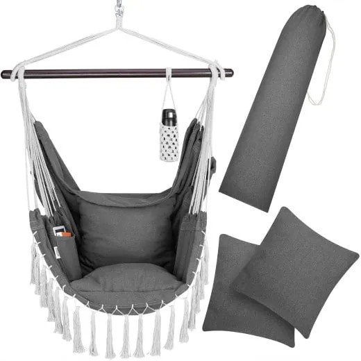 Deuba Scaun suspendat gri inchis -170x100x150cm