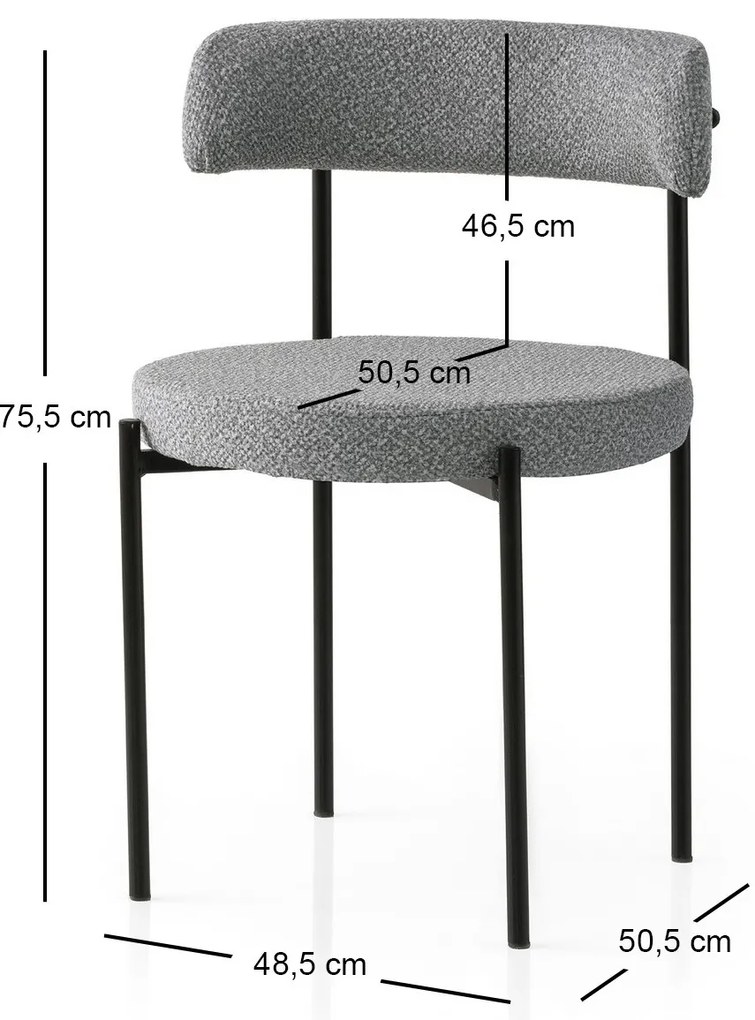 Set 2 buc. scaune bucătărie Gindera V2 (Negru + gri închis). 1127582