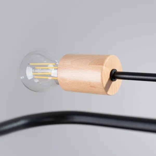 Lustră aplicată Sollux SL.1669 TIMBO 4xE27/15W/230V negru/bej/fag