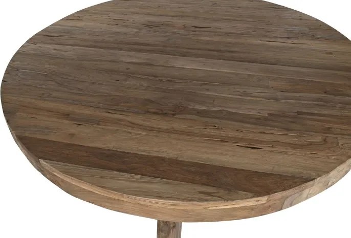 Masa dining rotundă din lemn de tec reciclat , "Grand Loft"