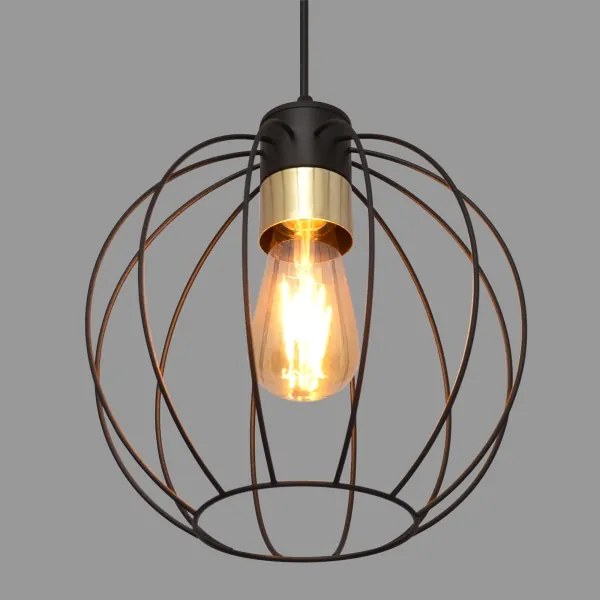 Lustră pe cablu STARLIGHT 1xE27/15W/230V neagră/aurie