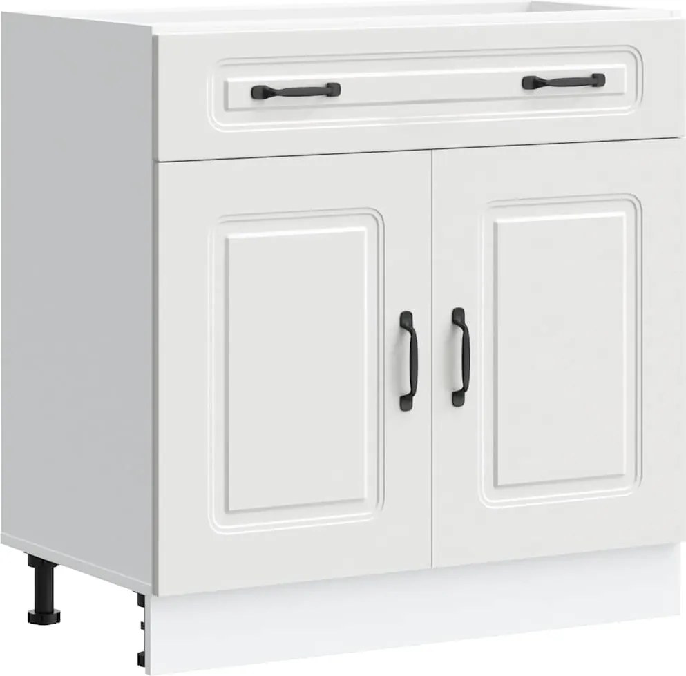 vidaXL Dulap de bază de bucătărie „Kalmar” din lemn prelucrat alb