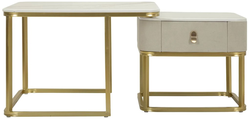 Mauro Ferretti Set De 2 Măsuțe De Cafea Beauty, 70 X 70 X 48 Cm Și 50 X 50 X 43,5 Cm | Aosom Romania