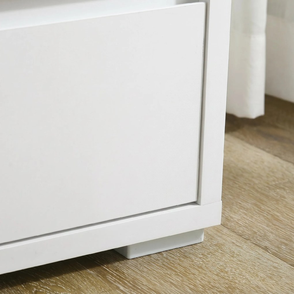HOMCOM Comodă Depozitare, 3 Sertare, Mobilier Dormitor/Cameră de Zi, Alb/Lemn Natural | Aosom Romania