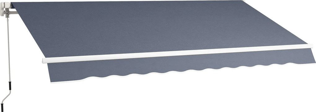 Outsunny 3,6 x 2,5 m Copertină Retractabilă cu Manivelă pentru Terasă, Grădină, Alb Crem | Aosom Romania