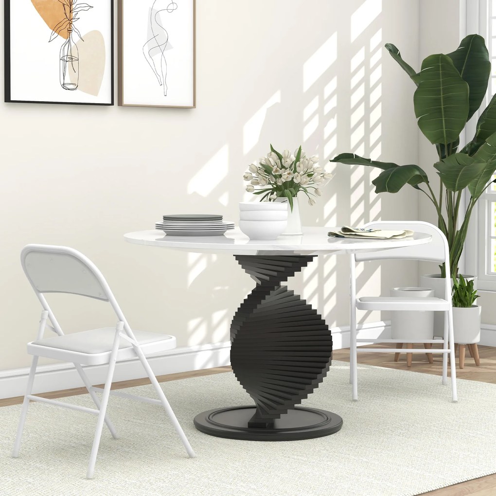 HOMCOM Set de 2 Scaune Pliabile, Scaune Moderne cu Perne din Poliester pentru Acasă și Birou, 45x46x78 cm, Alb | Aosom Romania