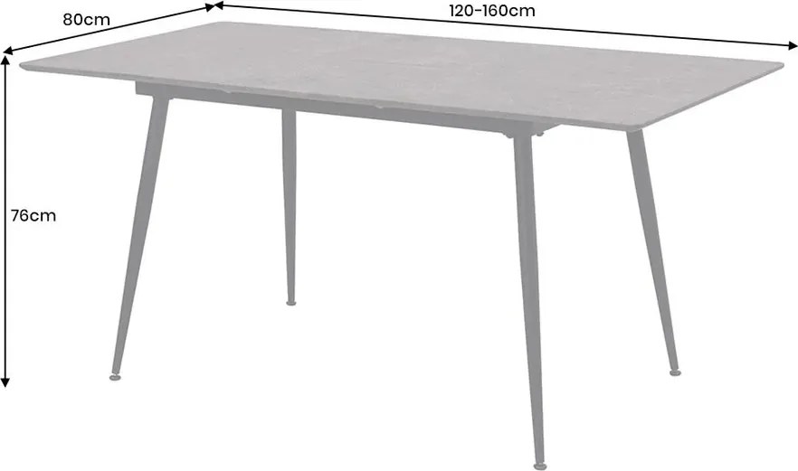 Masa extensibila APARTMENT 120-160cm gri beton