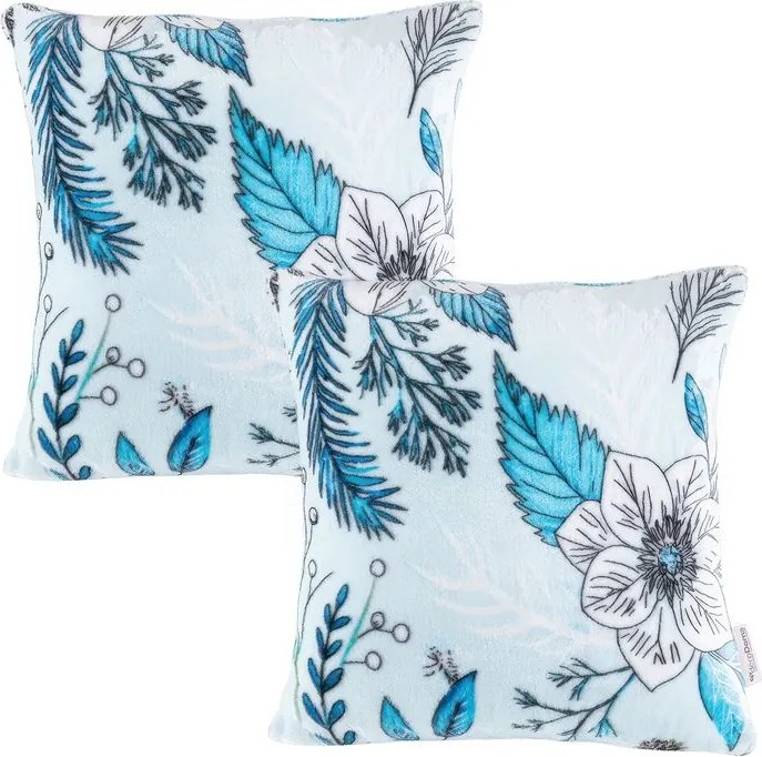 decoDoma Set de 2 fețe pernuțe din micropluș LINDA 40 x 40 cm
