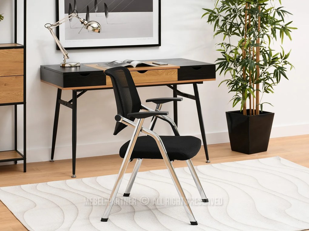 Scaun Harold (negru + crom). Promo -6%. 1111077