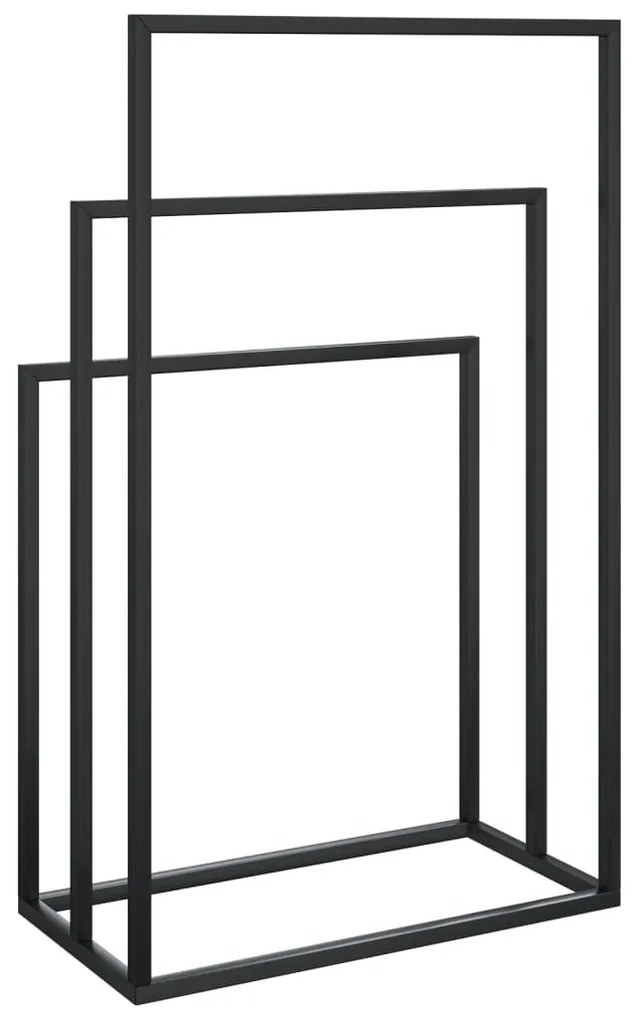 Suport de prosoape autonom, negru, 48x24x79 cm, fier Negru, 48 x 24 x 79 cm