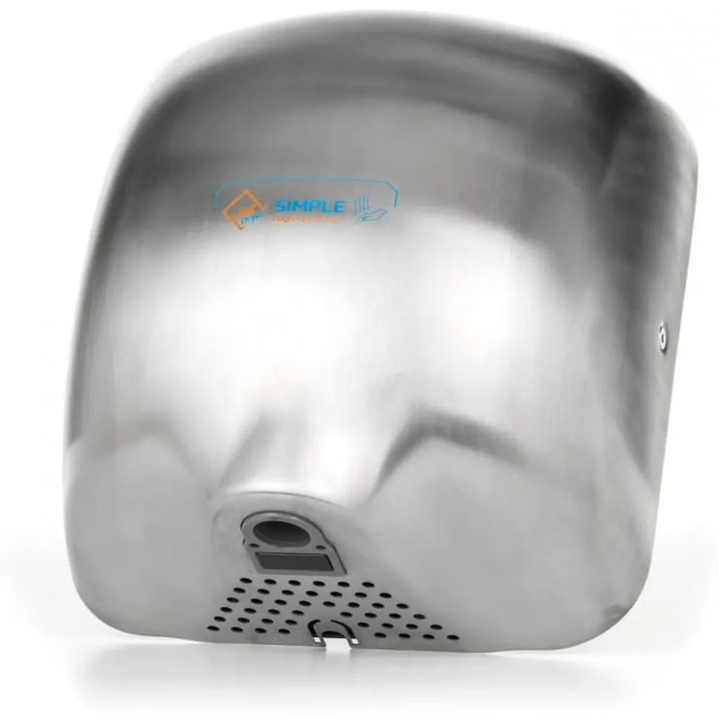 Uscator de maini cu aer cald Simple, inox mat