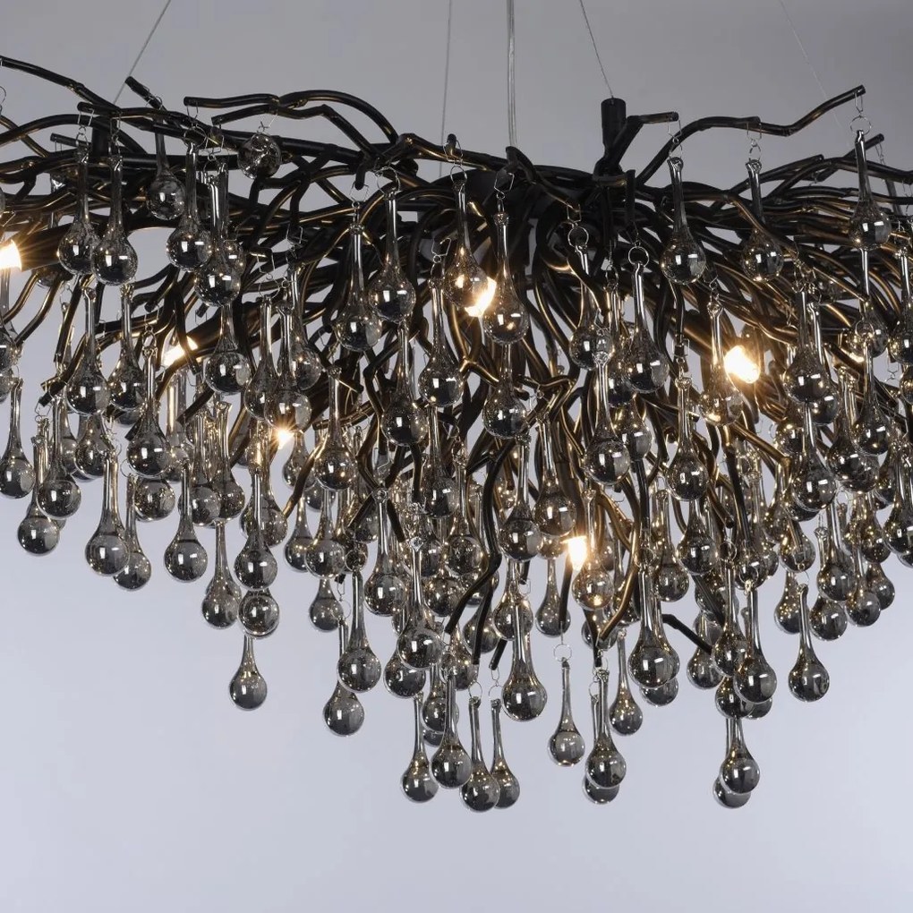Lustra suspendata design magnific ICICLE negru, 50x100cm