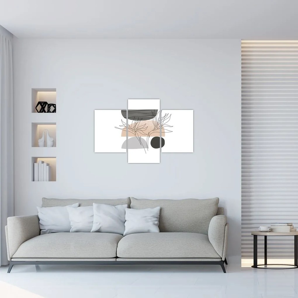 Tablou - Linie de artă flori N⁰2 (90x60 cm)