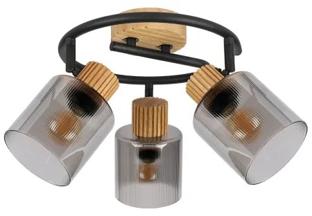 Brilagi - Spot HYGGE 3xE14/15W/230V lemn/sticlă fumurie