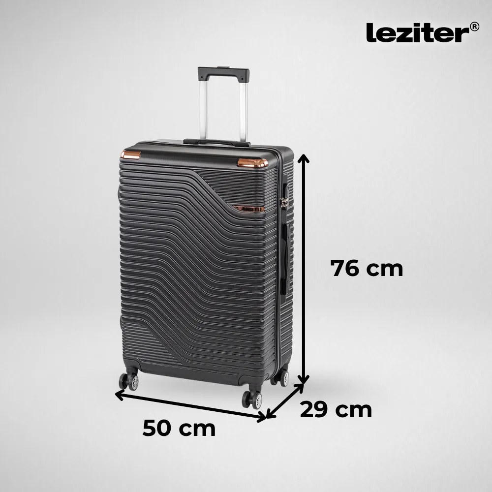 TraveLux Urban XVII gurulós bőrönd szett fekete