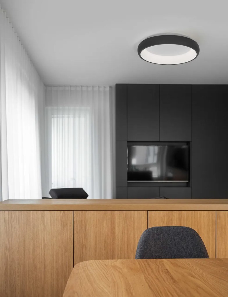 Plafoniera LED moderna design slim 41cm ALBI negru NVL-8105616