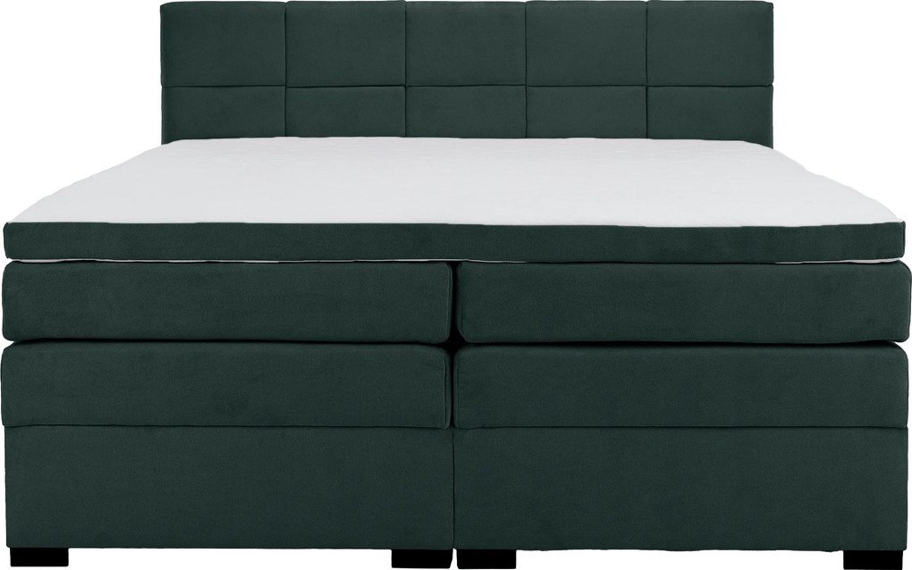 Pat boxspring, 200x200, verde, APRIL