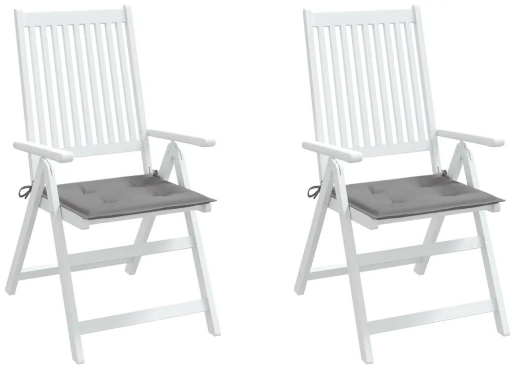 Perne scaun de gradina, 2 buc., gri, 40x40x3 cm, textil 2, Gri, 40 x 40 x 3 cm