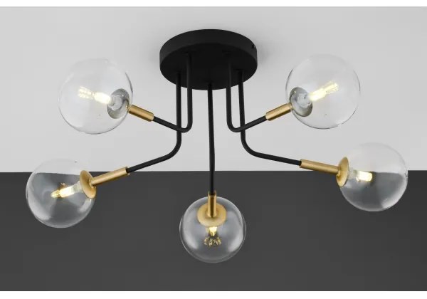 Lustră pe tijă Jupiter 2040 BURANO 5xG9/10W/230V negru/auriu/transparent