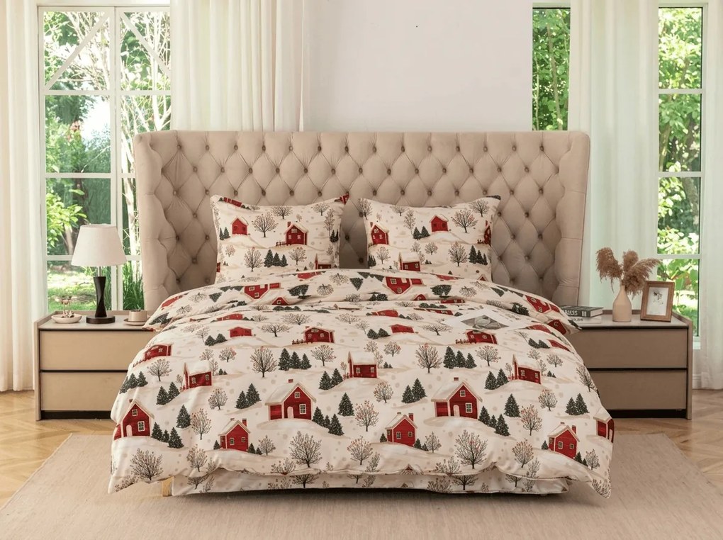 Lenjerie de pat din microfibra FARM HOUSE crem Dimensiune lenjerie de pat: 2 buc 70 x 90 cm | 200 x 220 cm