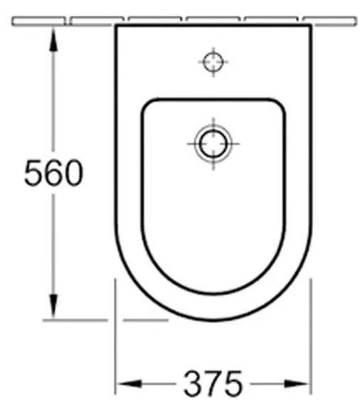 Bideu suspendat cu preaplin, 375x565 mm, alb alpin