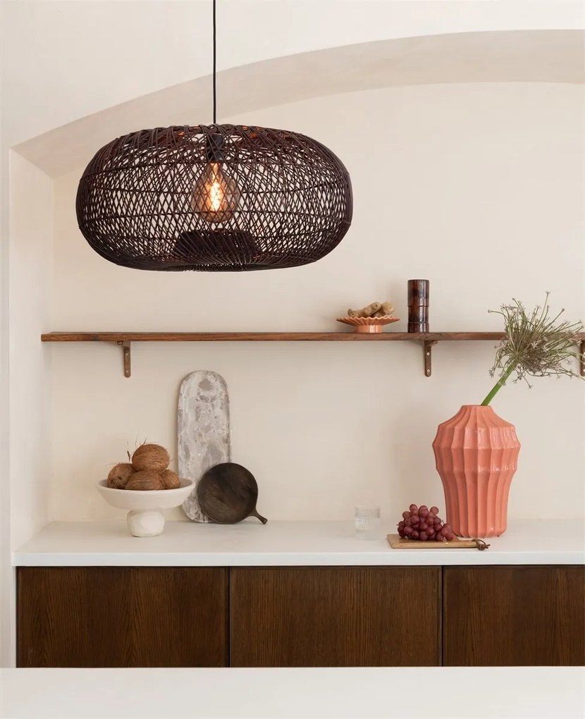 Lustra/Pendul Eco, Ratan, Arizona visiniu, S