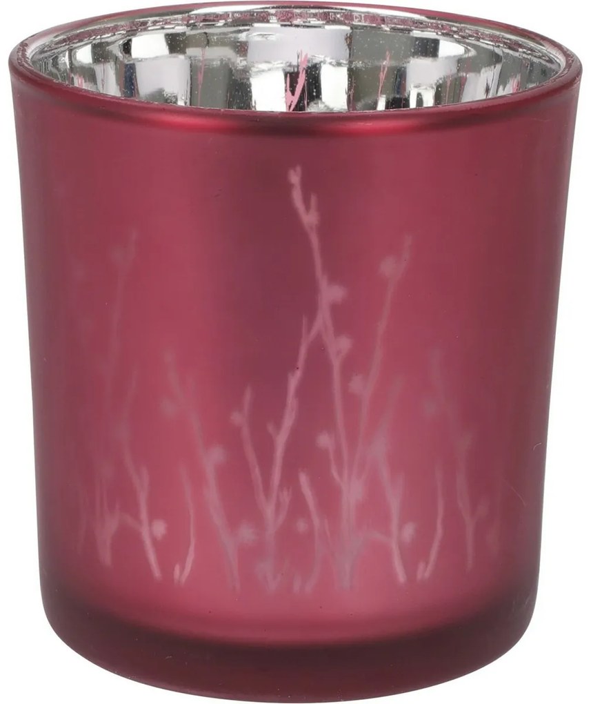 Sfeșnic din sticlă Meissa, roz, 7 x 8 cm