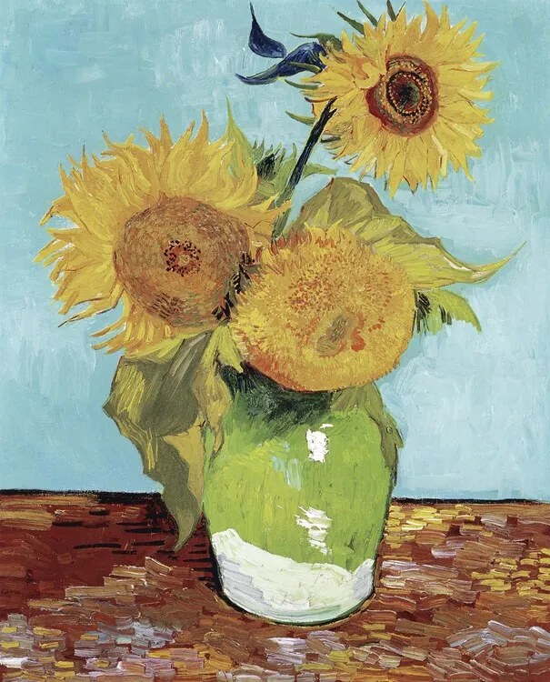 Reproducere Vase with Three Sunflowers, Vincent Van Gogh