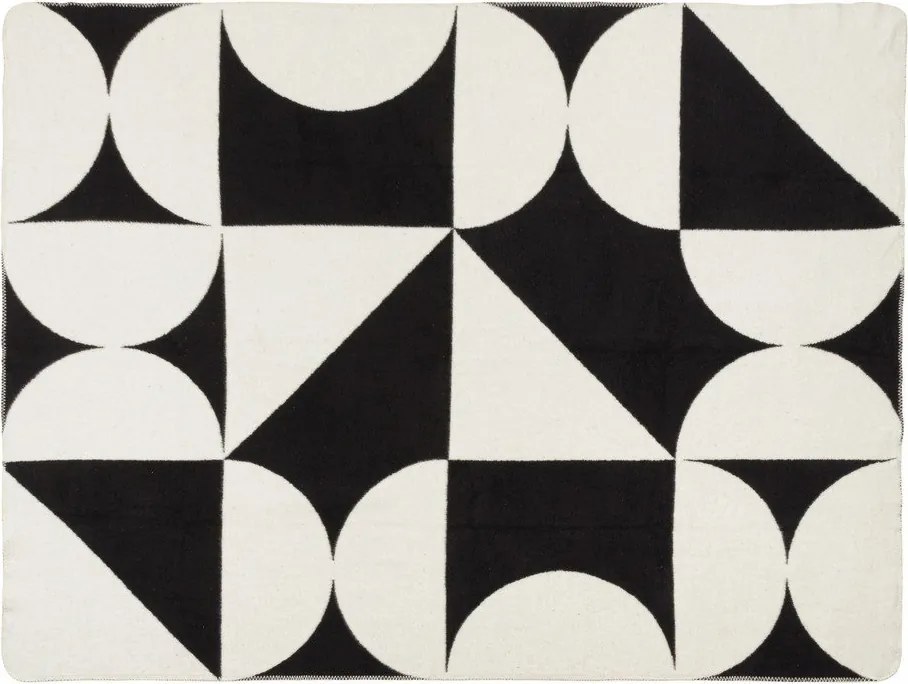 Pătură neagră/crem 150x200 cm Tul – noo.ma