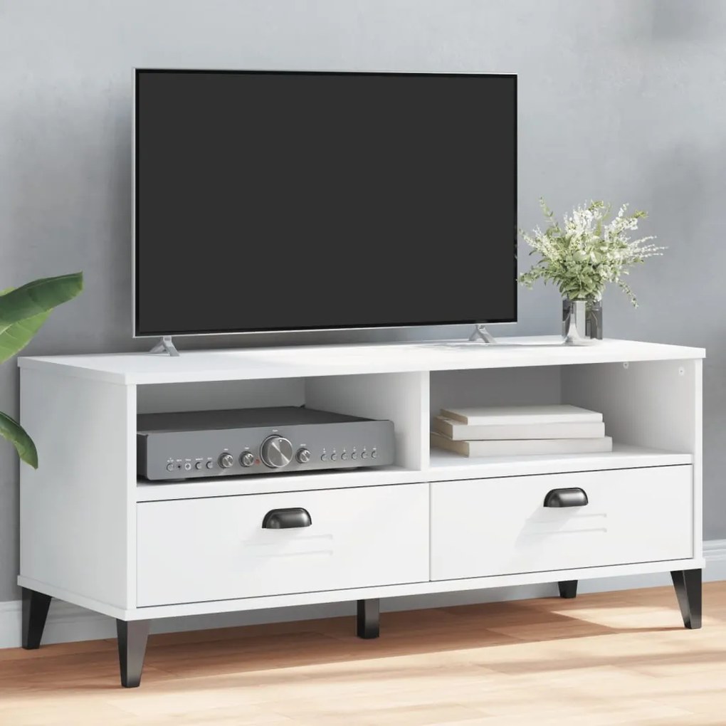 vidaXL Dulap TV „VIKEN”, alb, lemn prelucrat