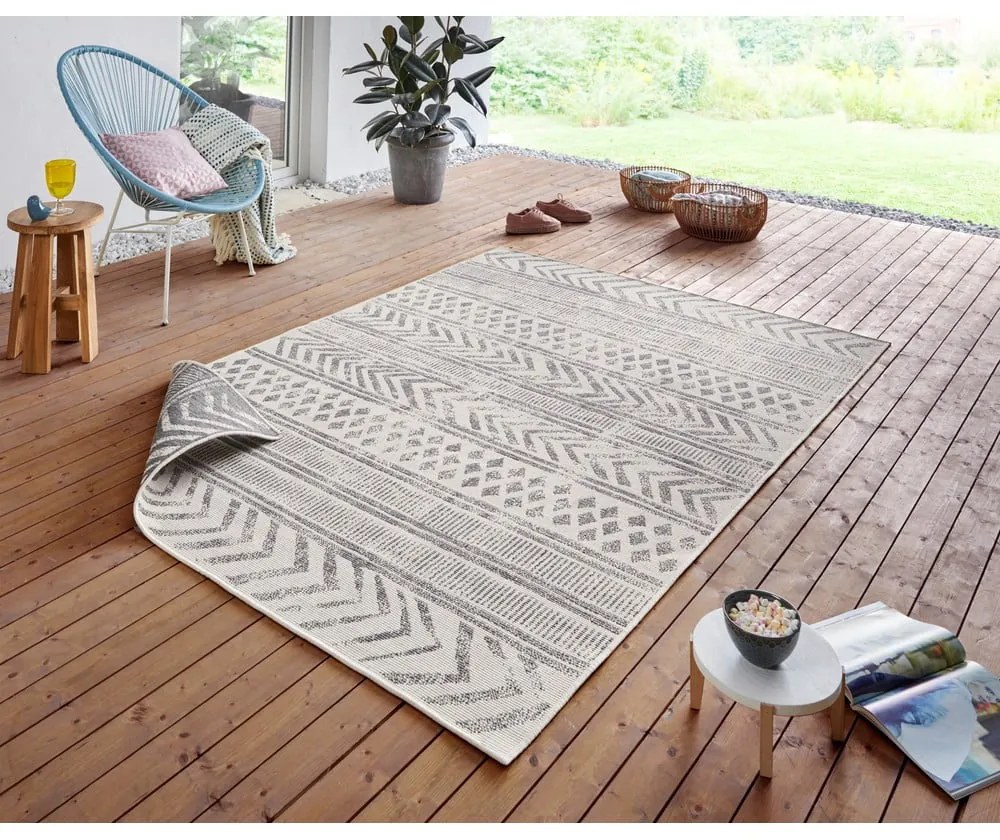 Covor adecvat pentru exterior NORTHRUGS Biri, 80 x 150 cm, gri-crem