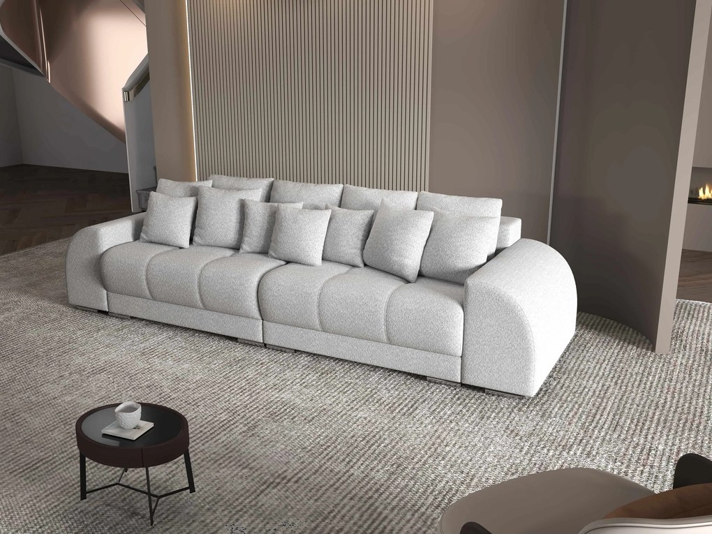 Canapea extensibilă dumonde cu 2 lăzi de depozitare si sezut confortabil din spuma high-density, Verona Euphoria Dove 310x100 cm