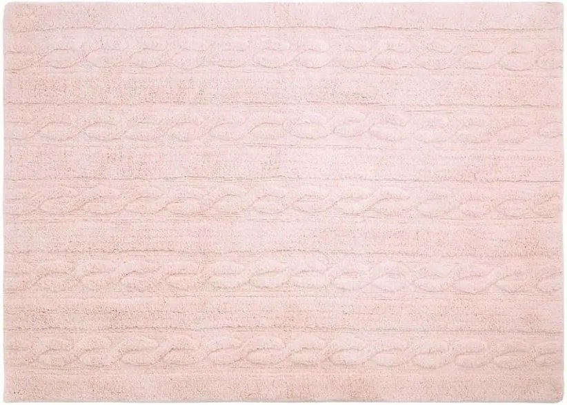 Covor dreptunghiular roz din bumbac 120x160 cm Braids Soft Pink Medium Lorena Canals