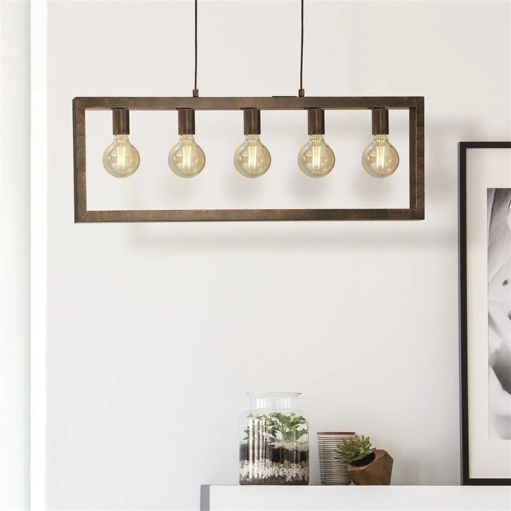 Lustra rustica cu 5 surse de lumina Oblong