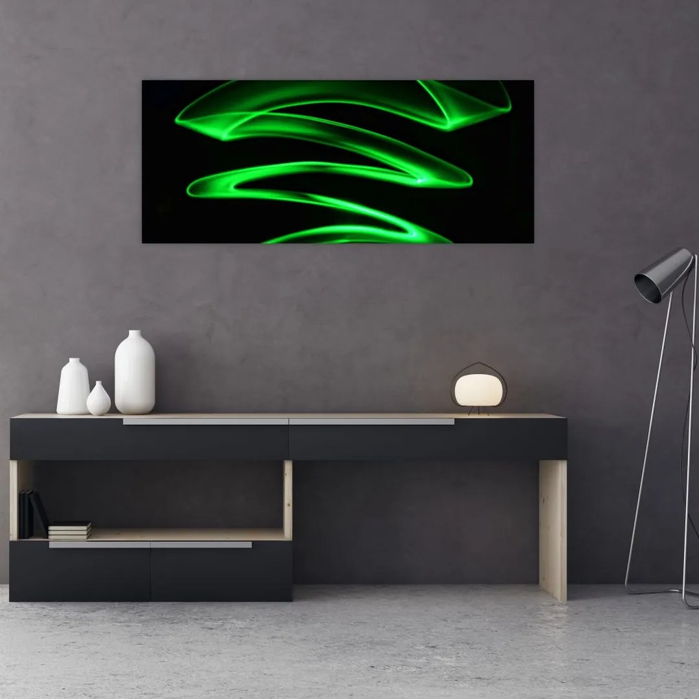 Tablou - valuri neon (120x50 cm)