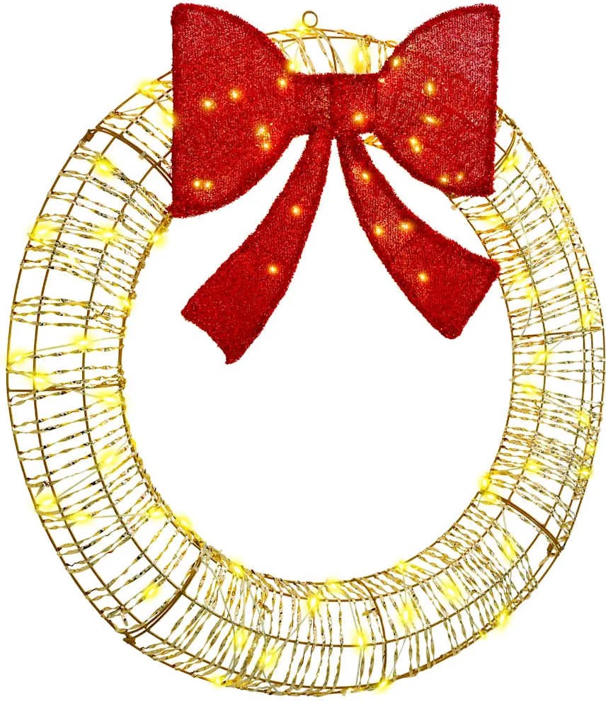 vidaXL Coroană cu 80 LED Alb cald 91 x 91 x 9 cm PET