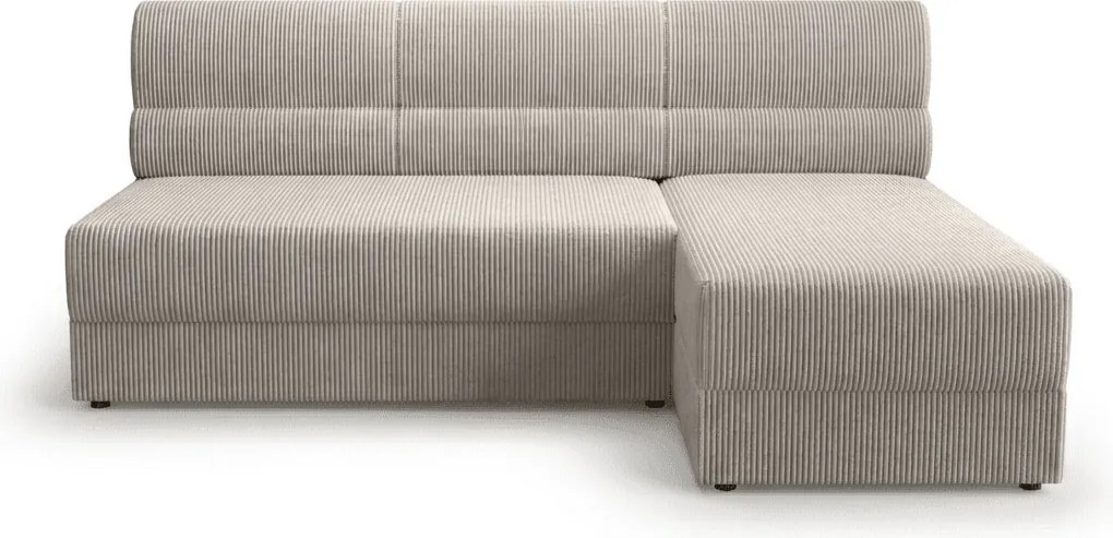 OFERTA Set de canapea extensibila reversibila in forma de L TAVERO SLIM 201x140 cm, bej deschis clasa a II-a