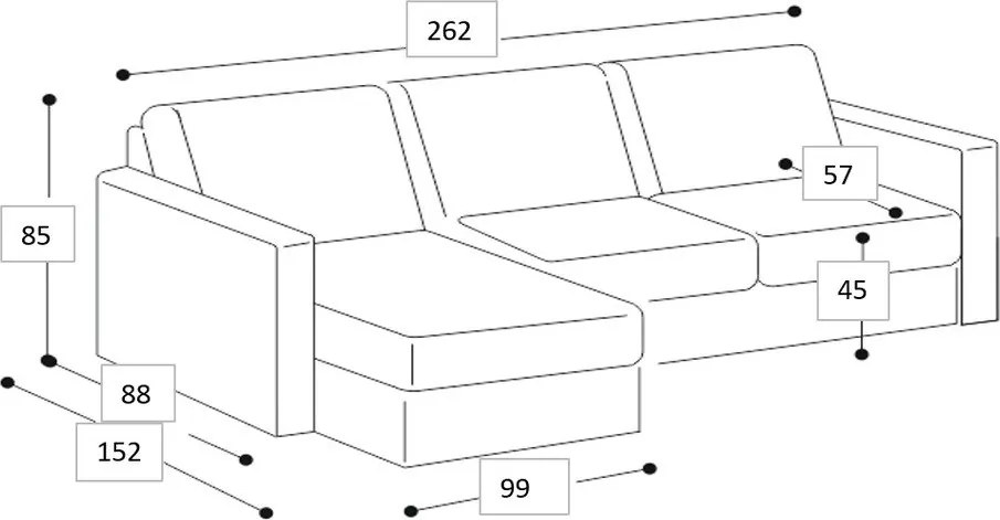 Colțar bej cu tapițerie din chenille (cu colț pe partea stângă/cu șezlong) Fabian – Scandic