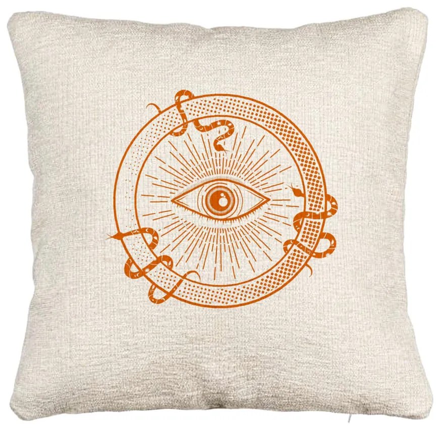 Perna Decorativa Canapea, Model Mystic Eye, 40x40 cm, Cu fermoar