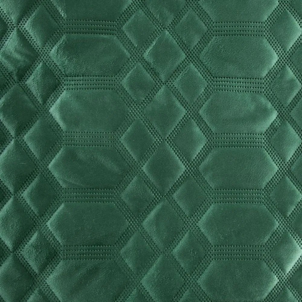 Cuvertură de pat din catifea matlasată verde Lăţime: 220 cm Lungime: 240cm