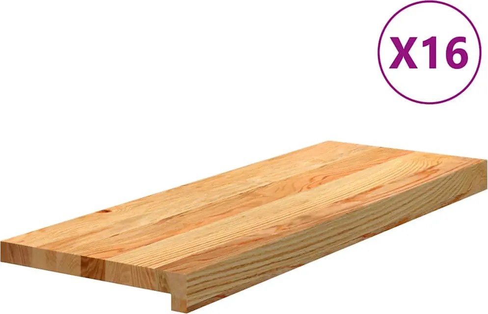 vidaXL Trepte de scară 16 buc maro deschis lemn masiv de stejar