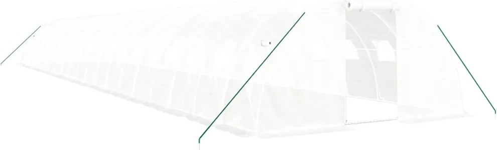 vidaXL Seră cu cadru din oțel, alb, 80 m², 20x4x2 m
